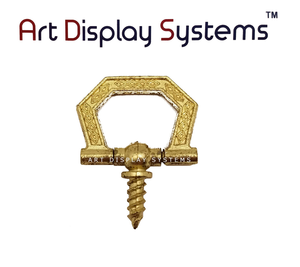 ADS Small Brass Hexagonal Decorative Hanger – Pro Quality – 15 Pack - ART DISPLAY SYSTEMS