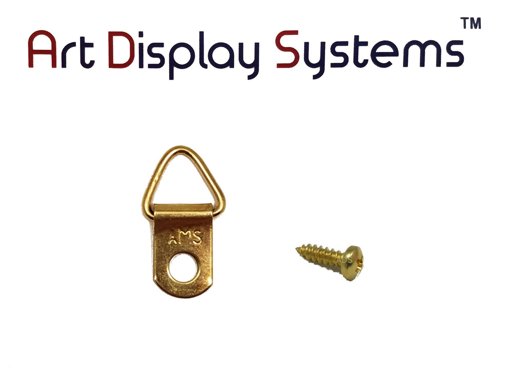AMS 1 Hole Triangle BP D-Ring Hanger with 4 3/8 Screws – 100 Pack by Art Display Systems - ART DISPLAY SYSTEMS