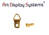 AMS 1 Hole Triangle BP D-Ring Hanger with 6 1/2 Screws – 100 Pack by Art Display Systems - ART DISPLAY SYSTEMS