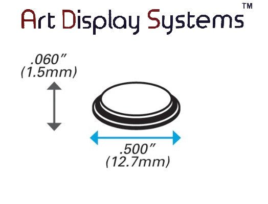 Art Display Systems Clear Cylindrical (0.50 x 0.06) Self-Adhesive Protective Non-Skid Bumpers – Pro Quality - ART DISPLAY SYSTEMS
