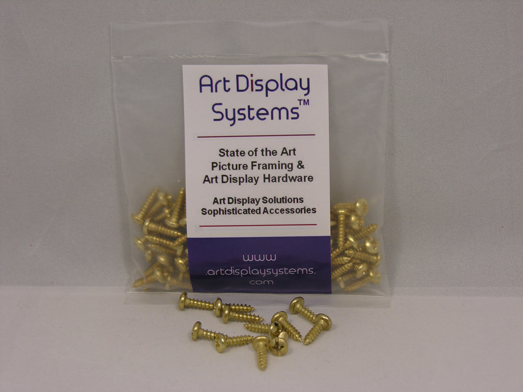 ADS #6-1/2" Brass Plated Screws - ART DISPLAY SYSTEMS