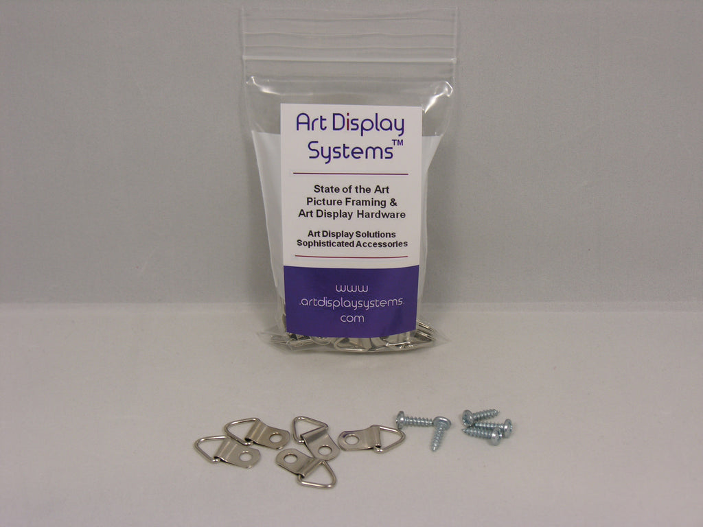 Triangle D-Ring Strap Hangers with #6-1/2" Screws - ART DISPLAY SYSTEMS