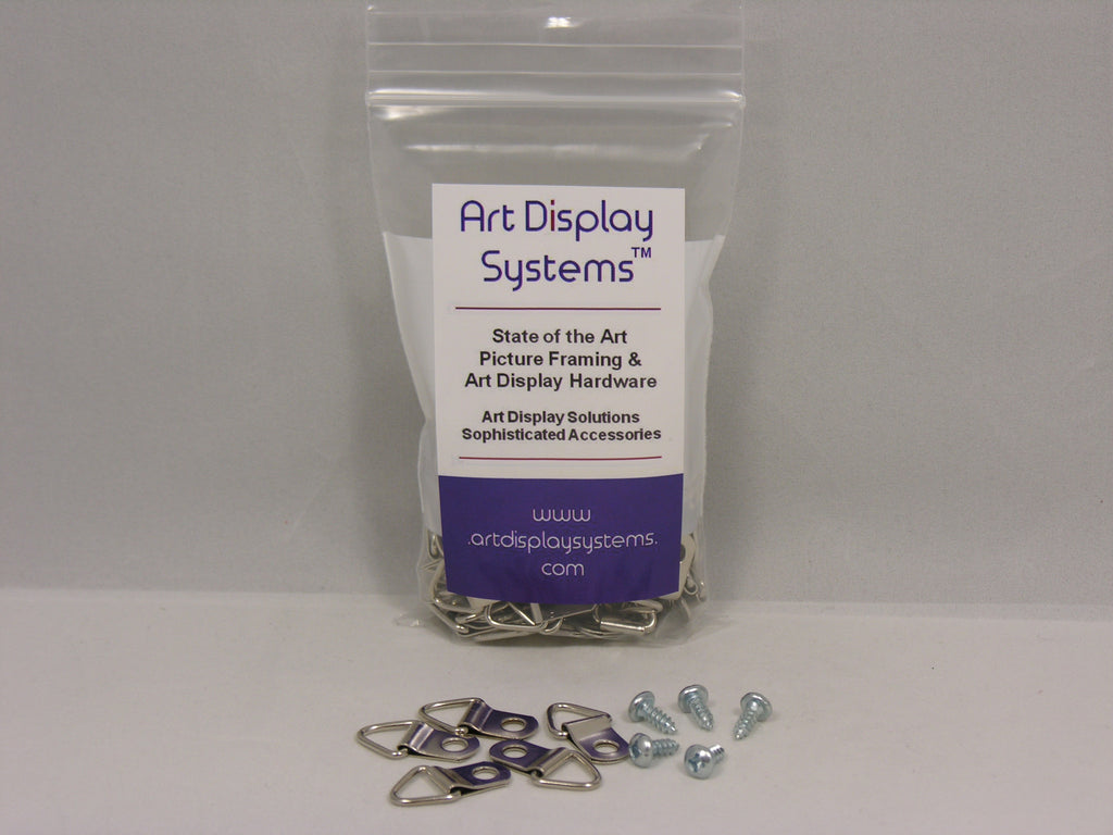 Triangle D-Ring Strap Hangers with #6-3/8" Screws - ART DISPLAY SYSTEMS