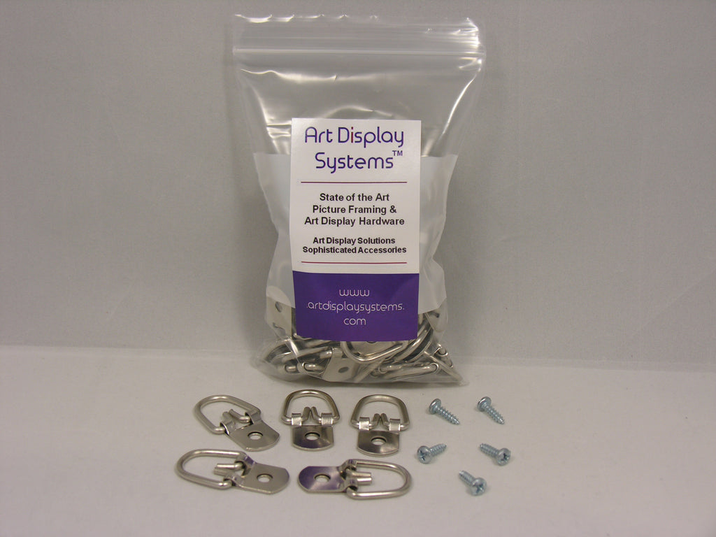 Heavy Duty D-Ring Picture Hangers with #6-1/2" Screws - ART DISPLAY SYSTEMS