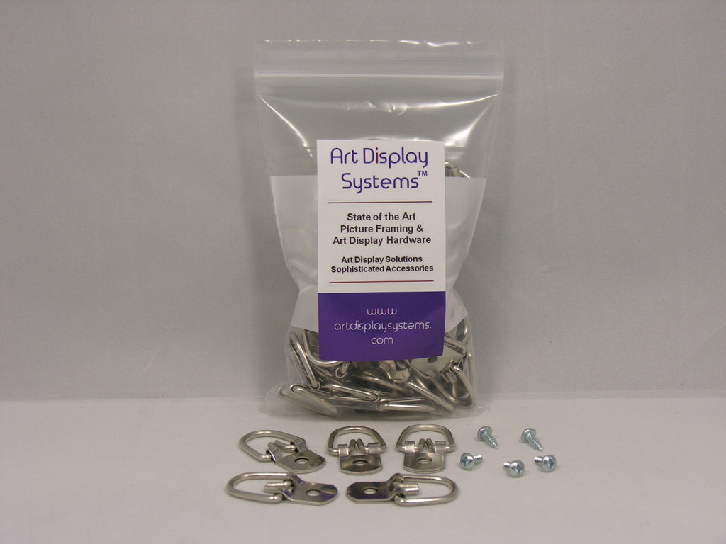 Heavy Duty D-Ring Picture Hangers with #6-3/8" Screws - ART DISPLAY SYSTEMS