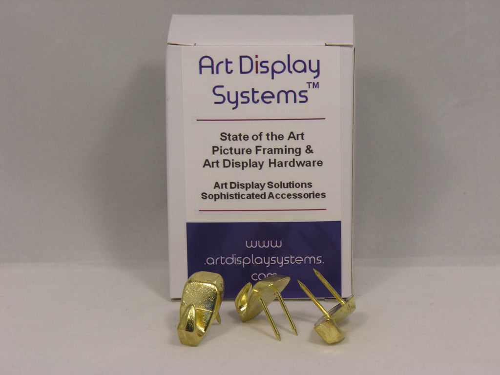 Brass Plated 40 LB Push Pin Hangers - ART DISPLAY SYSTEMS