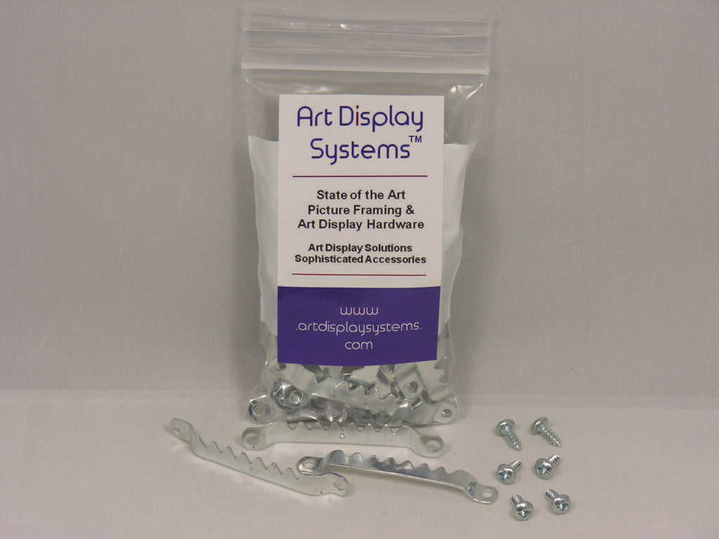 Zinc Plated Large Sawtooth Hanger with #6-3/8" Screws - ART DISPLAY SYSTEMS