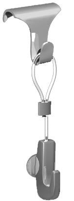 Art Display Systems ADS (Chrome/Silver) Large Molding Hook Kit with Looped Perlon Cord + Heavy Picture Hook - ART DISPLAY SYSTEMS