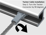 Starter Kit - White Click Rail with Twister Steel Cables - ART DISPLAY SYSTEMS