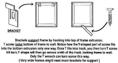 T-lock Security Hanger 5 Piece Set With Free Wrench - ART DISPLAY SYSTEMS