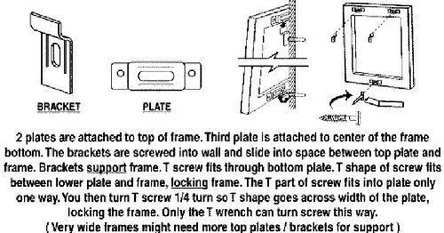 T-lock Security Hanger 1 Piece Set With Free Wrench - ART DISPLAY SYSTEMS