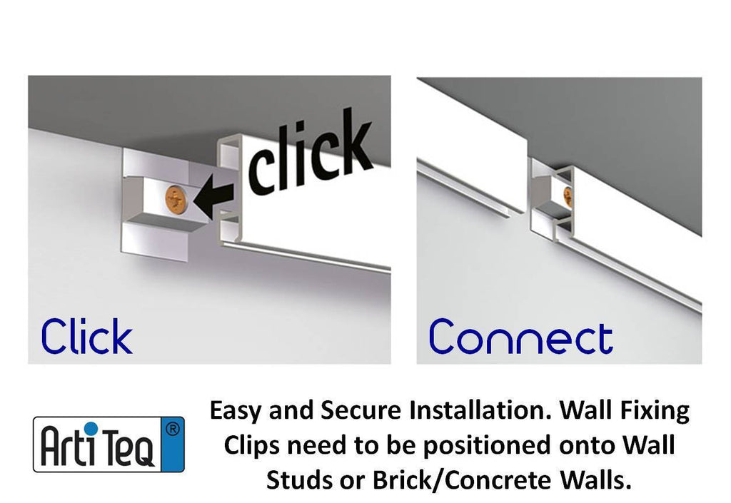 Art Display Systems Silver Click Rail w/ Twister Steel Cables Starter Kit - ART DISPLAY SYSTEMS