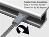 Art Display Systems White Click Rail w/ Twister Steel Cables Starter Kit - ART DISPLAY SYSTEMS