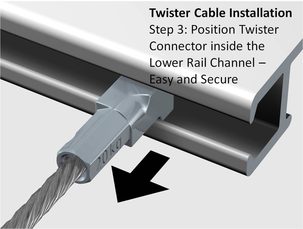 Art Display Systems Silver Click Rail w/ Twister Steel Cables Starter Kit - ART DISPLAY SYSTEMS