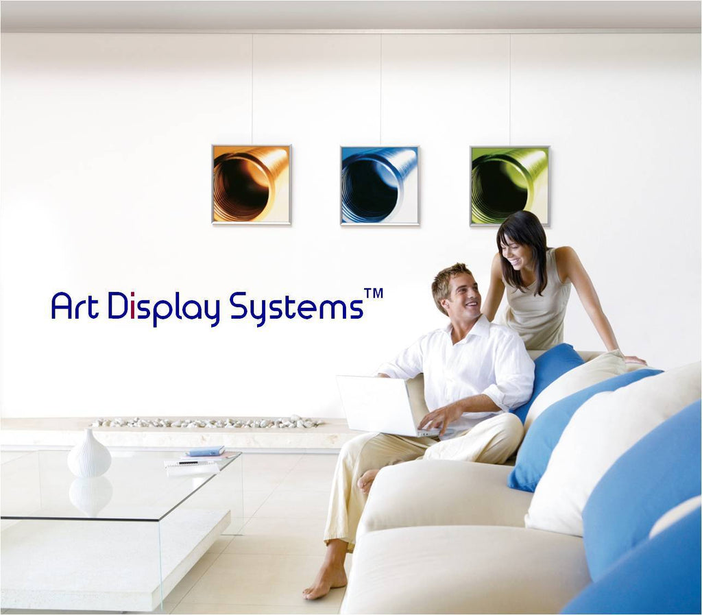 Art Display Systems Silver Click Rail w/ Twister Steel Cables Starter Kit - ART DISPLAY SYSTEMS